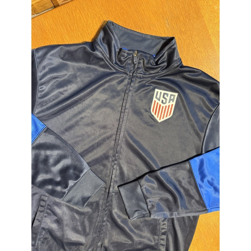 Men's U.S. Soccer Icon Sports zip Track Jacket Striker Navy Blue Large